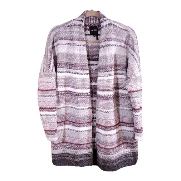Nic + Zoe Sunset Stripe Chenille Open-front Longline Cardigan Cozy Women's S - Picture 2 of 6